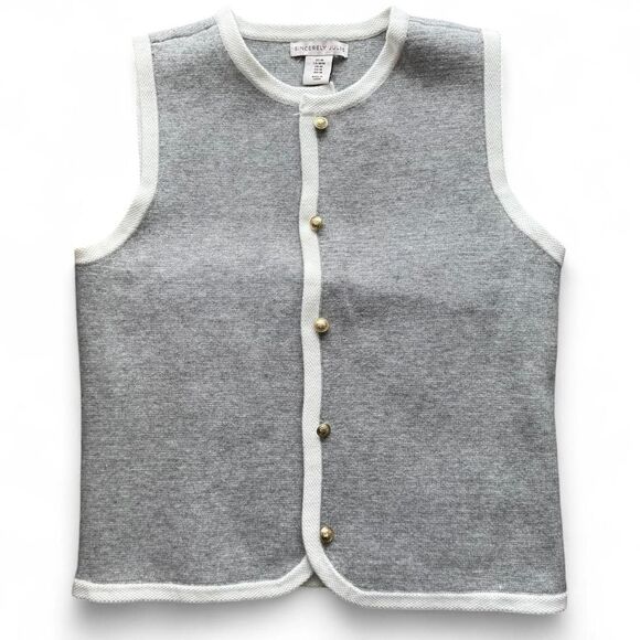 LIKE NEW Beautiful grey white vest by Sincerely Jules w gold hardware | Size M - Picture 1 of 6